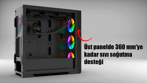 EMPOUSA EMG-17XN 750W 80 PLUS 4X120MM FAN RGB + Gaming ATX PSU YOK KUMAND VAR